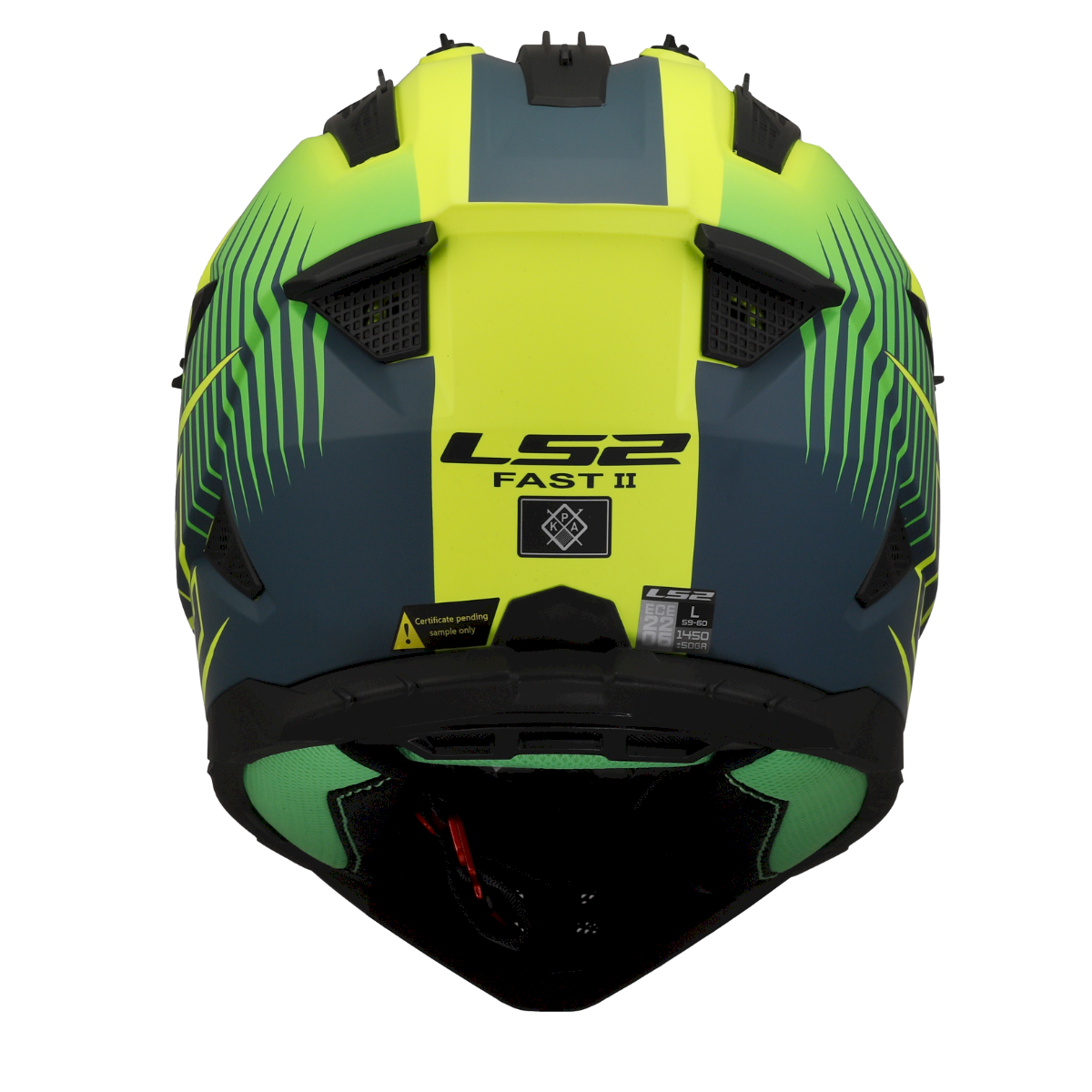 LS2 MX708 FAST II ŠALMAS - DUCK M.H-V GREEN H-V YELL.