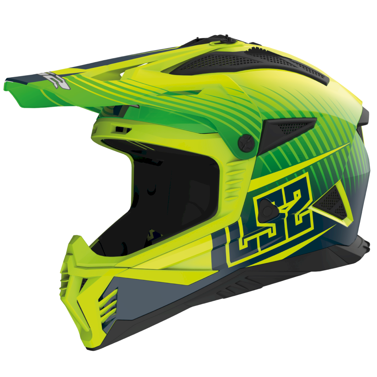 LS2 MX708 FAST II ŠALMAS - DUCK M.H-V GREEN H-V YELL.