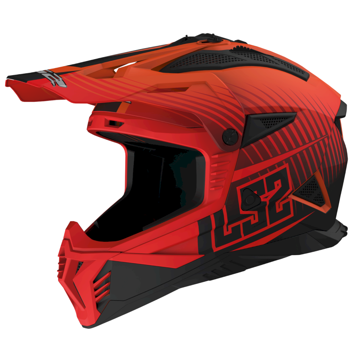 LS2 MX708 FAST II ŠALMAS - DUCK M. H-V ORANGE RED