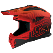 LS2 MX708 FAST II ŠALMAS - DUCK M. H-V ORANGE RED