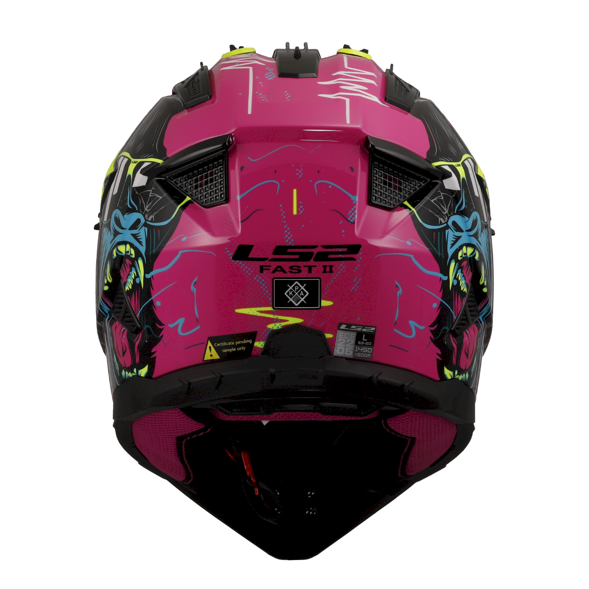 LS2 MX708 FAST II ŠALMAS - GORILLA Purple H-V Yellow