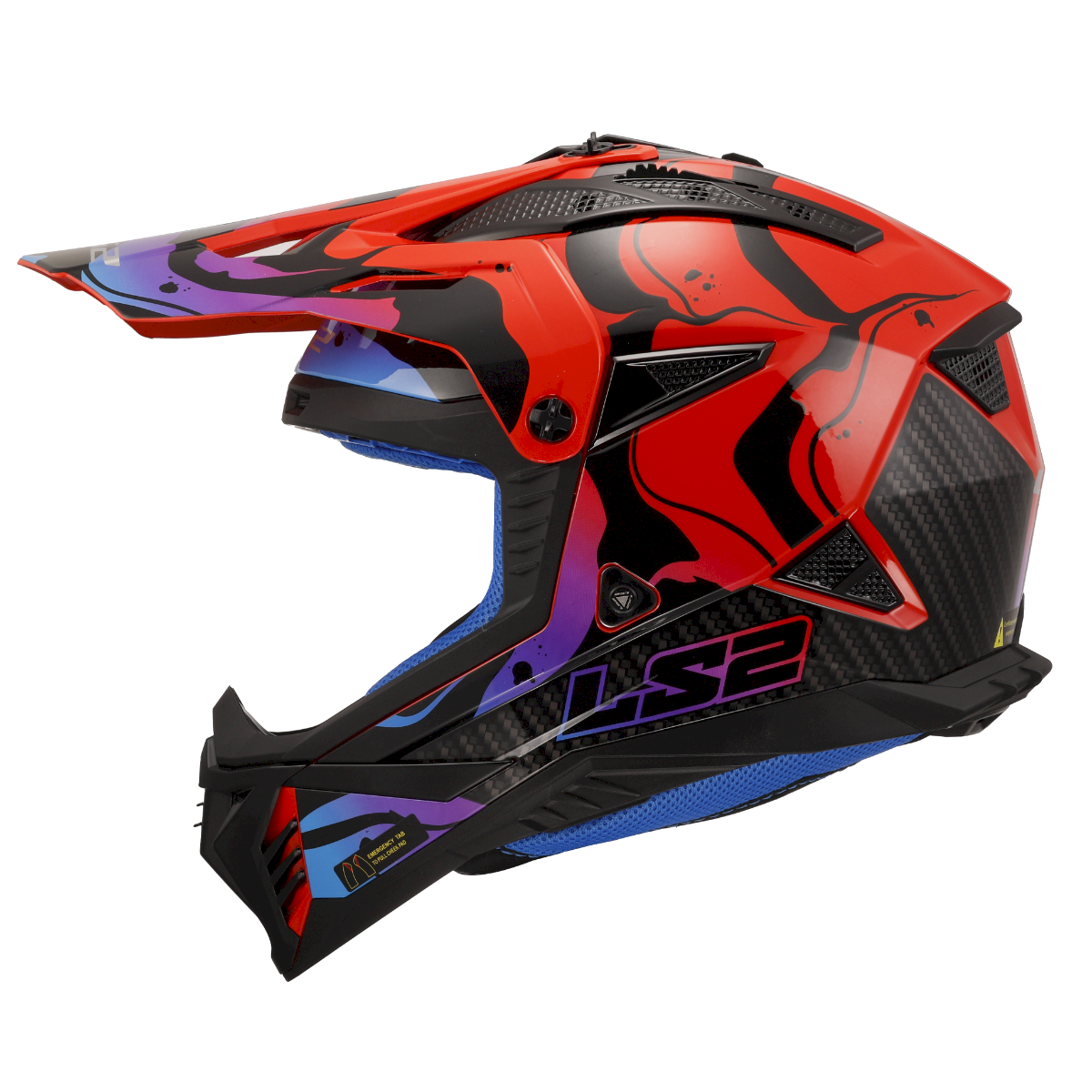 LS2 MX708 FAST II ŠALMAS - WASH RED