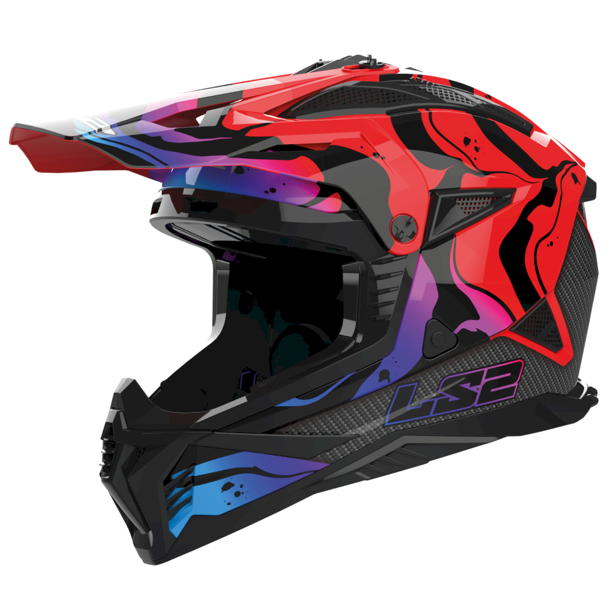 LS2 MX708 FAST II ŠALMAS - WASH RED