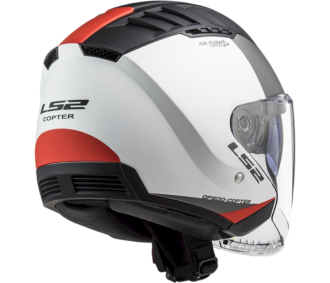 LS2 OF600 COPTER II ŠALMAS - URBANE M.WHITE RED