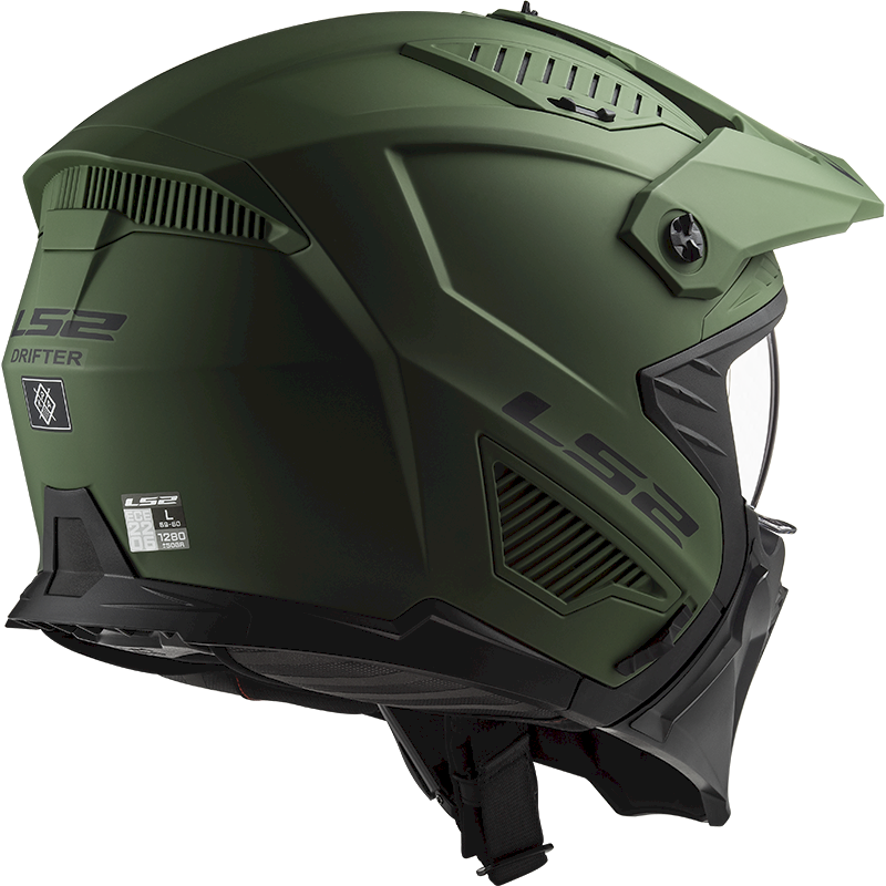 LS2 OF606 DRIFTER ŠALMAS - SOLID MATT MILITARY GREEN