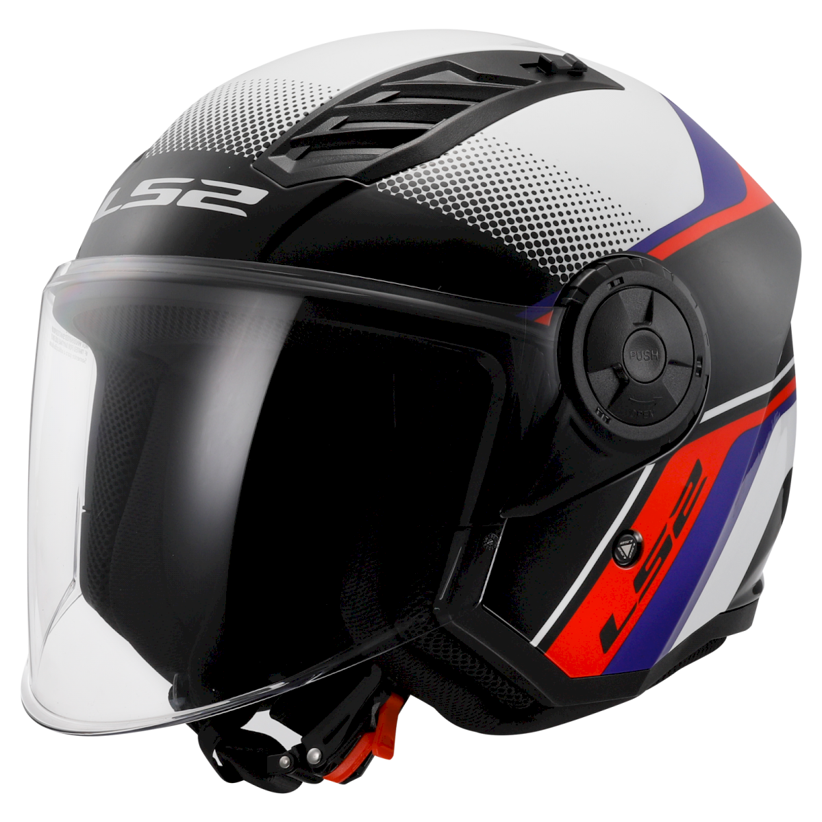 LS2 OF616 AIRFLOW II ŠALMAS - RUSH WHITE BLUE RED