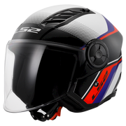 LS2 OF616 AIRFLOW II ŠALMAS - RUSH WHITE BLUE RED