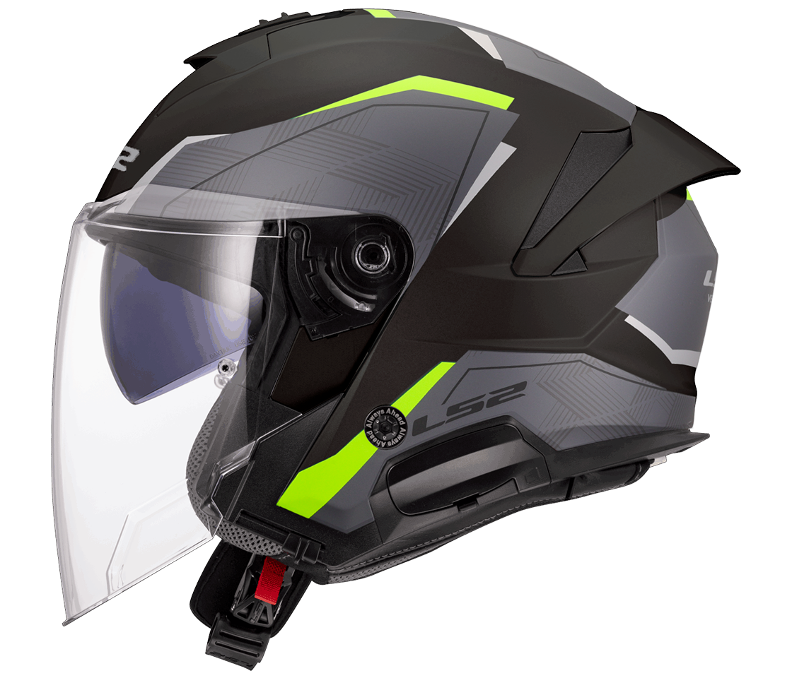 LS2 OF618 VERSO II ŠALMAS - AIR BLACK H-VIS YELLOW