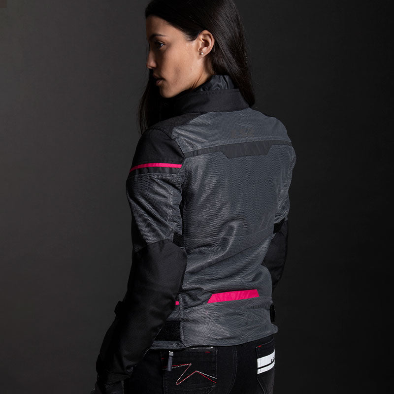 LS2 Riva Lady Jacket Black Dark Grey Pink