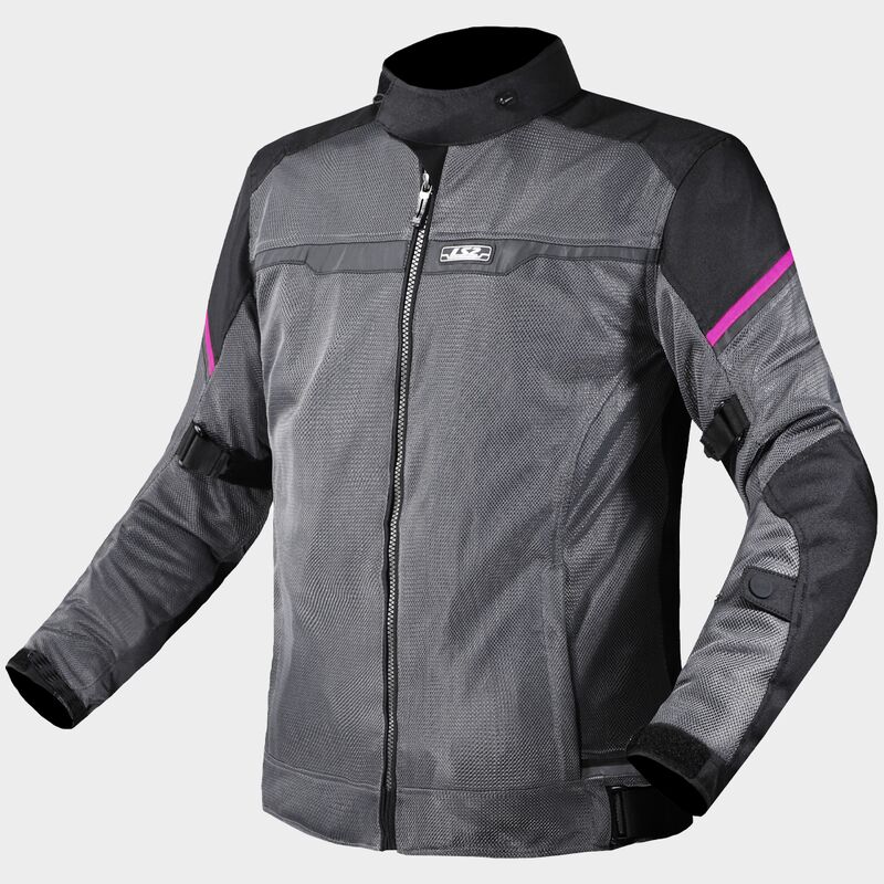 LS2 Riva Lady Jacket Black Dark Grey Pink