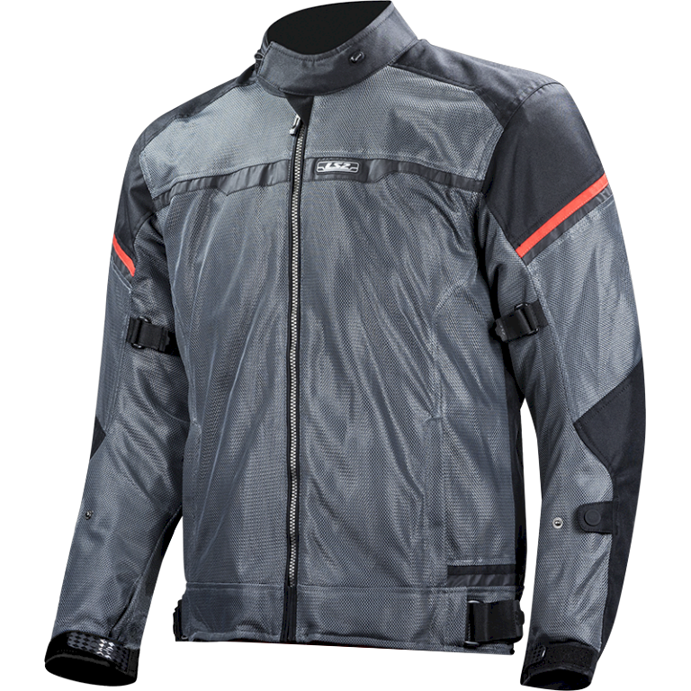 Striukė LS2 RIVA MAN JACKET BLACK DARK GREY RED
