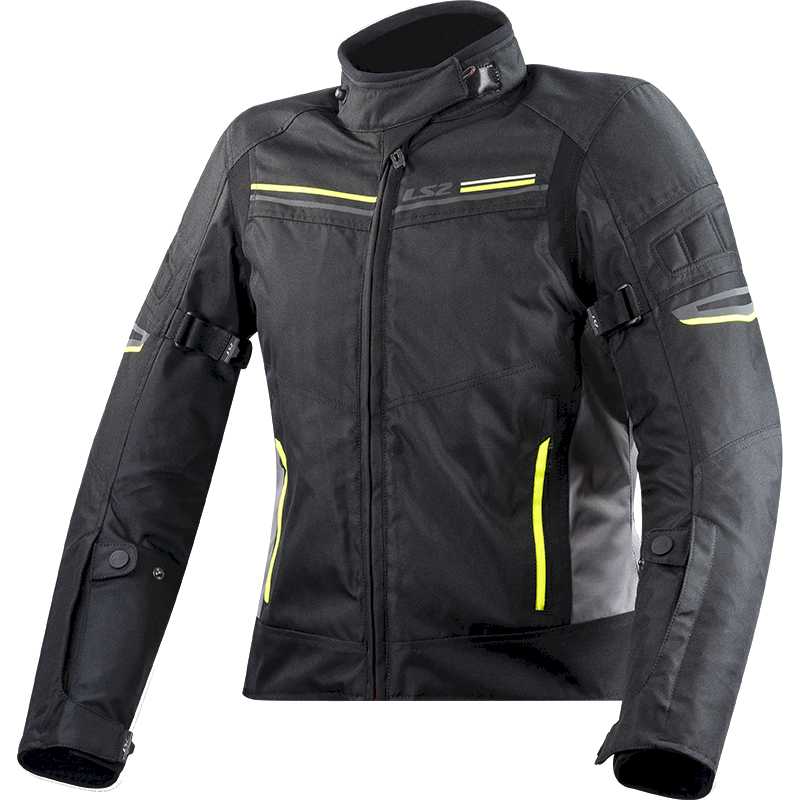 Striukė LS2 SHADOW LADY JACKET BLACK TITAN H-V YELLOW