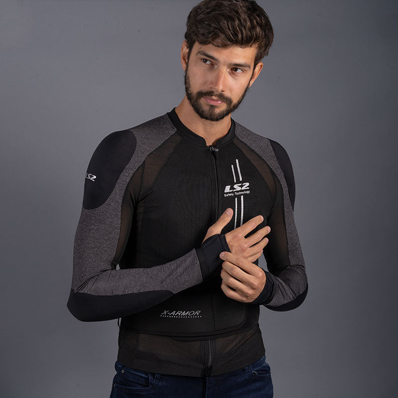 LS2 X-Armor Man Jacket Black Silver