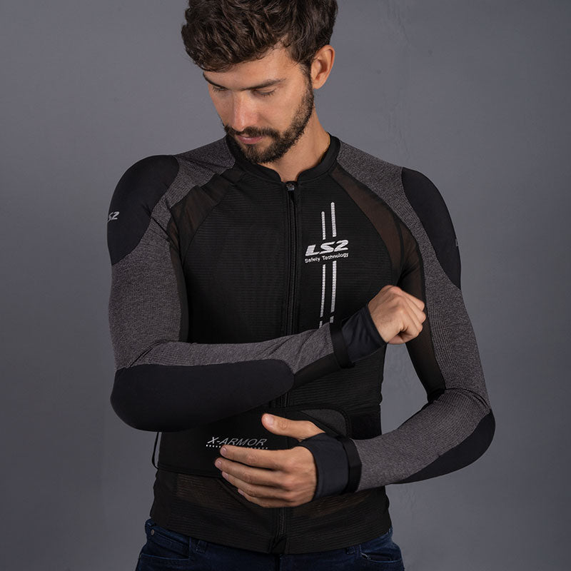 LS2 X-Armor Man Jacket Black Silver