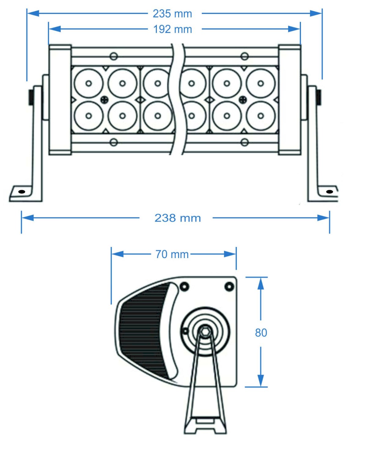 Žibintas SHARK LED 7,5", 6D, 36W