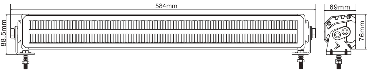 Žibintas SHARK LED Bar EU homologated OSRAM 22", 108W