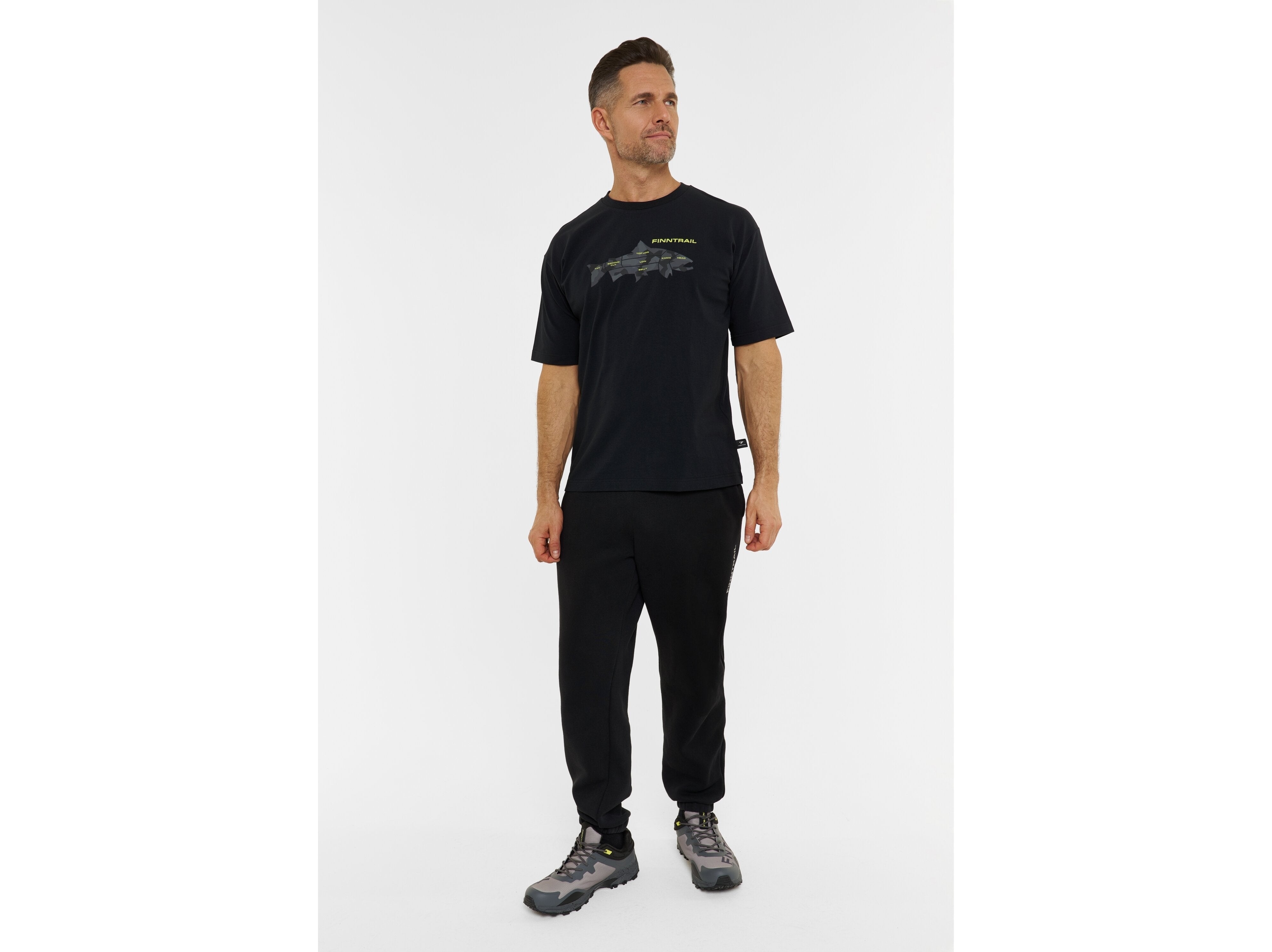 Marškinėliai Finntrail T-shirt Big Fish BlackYellow