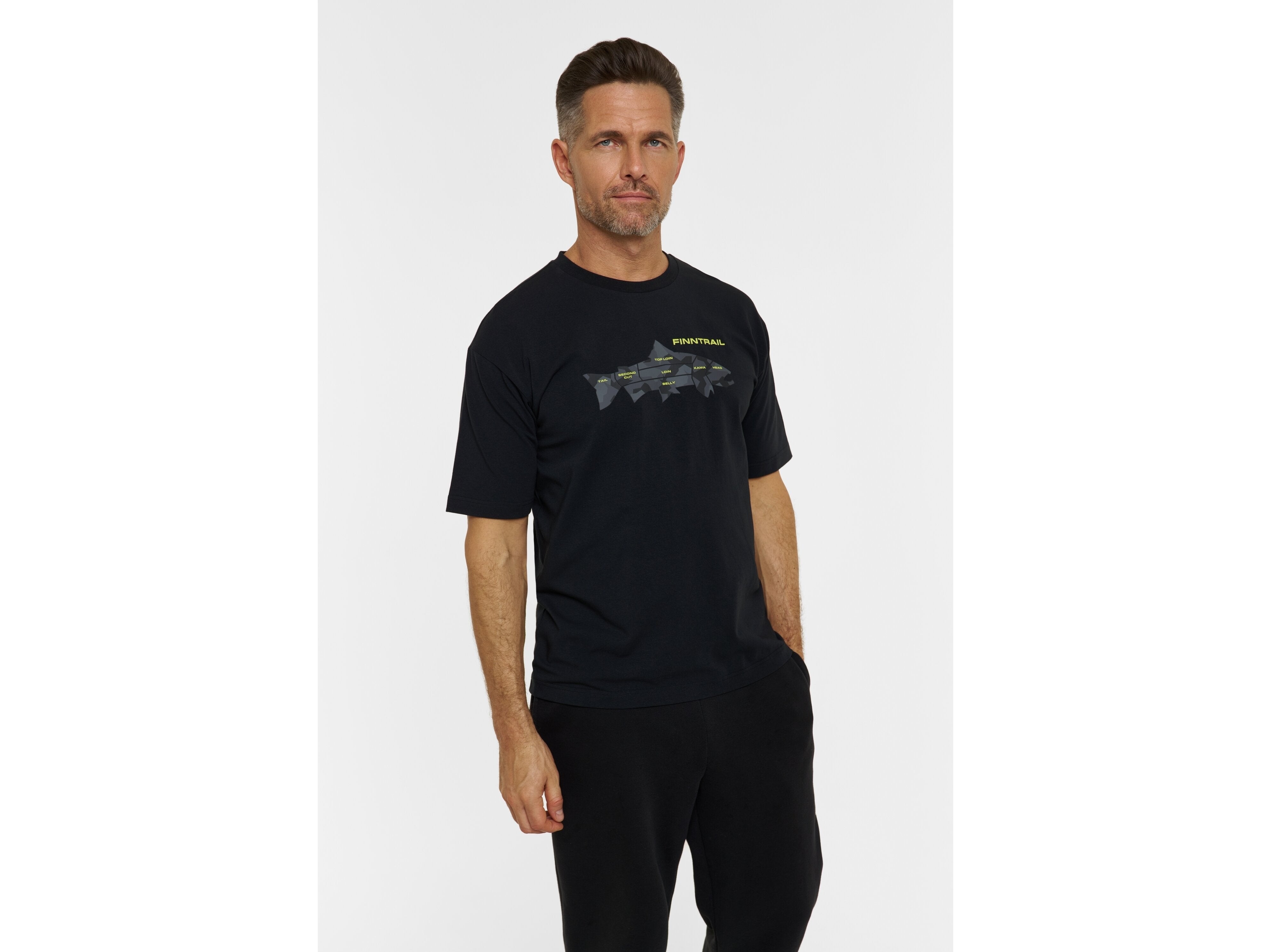 Marškinėliai Finntrail T-shirt Big Fish BlackYellow