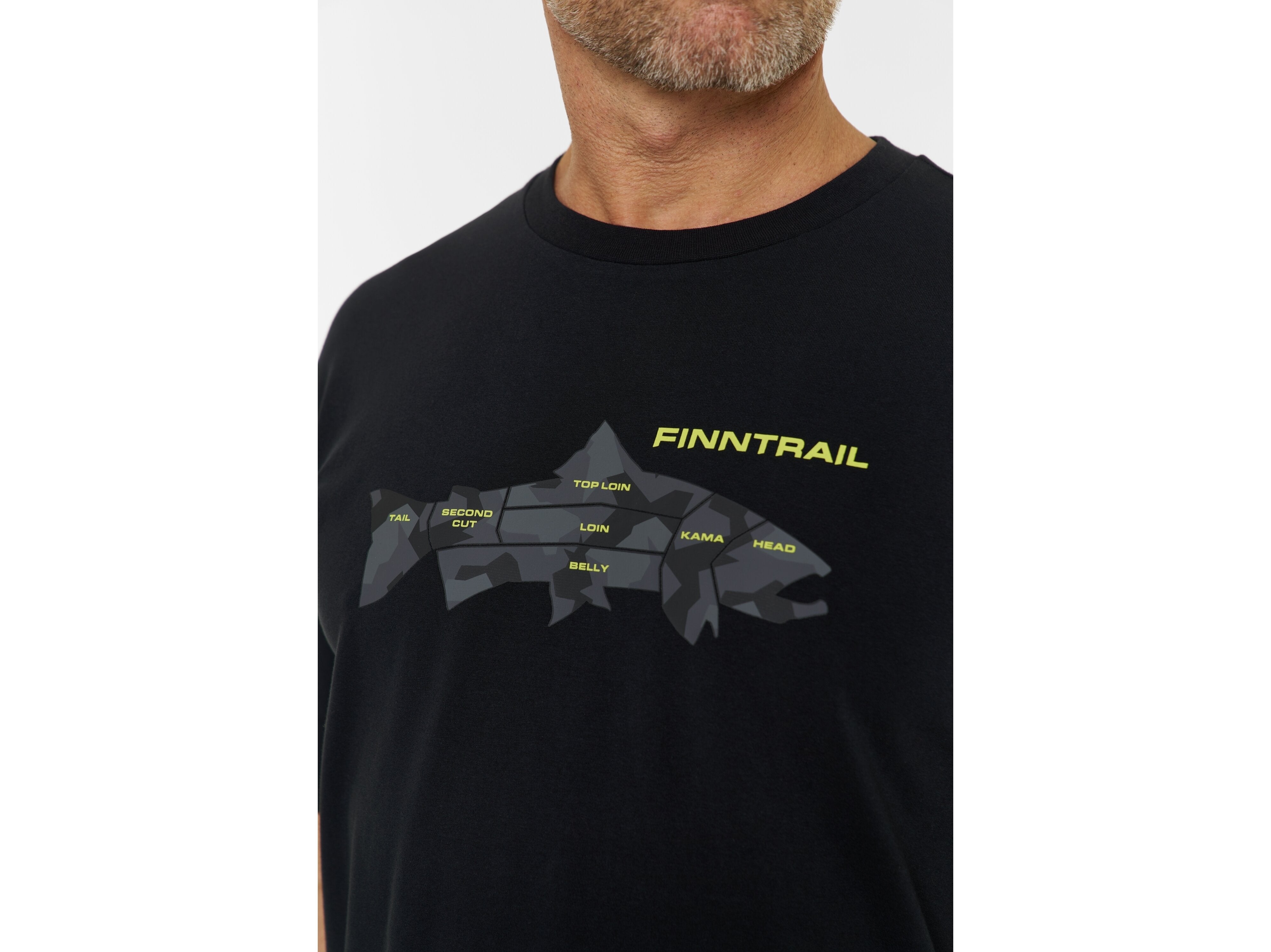 Marškinėliai Finntrail T-shirt Big Fish BlackYellow